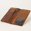 ADBG1226 American Darling Hand-Tooled Leather Western Wallet Bag with Woven Saddle Blanket