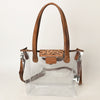 ADBG1186 American Darling Floral Tooled Leather Clear Bag -Western Stadium Tote