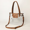 ADBG1186 American Darling Floral Tooled Leather Clear Bag -Western Stadium Tote