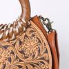 ADBG1227 American Darling Western Hand-Tooled Leather Clutch Bag -Floral Carved Genuine Leather Purse