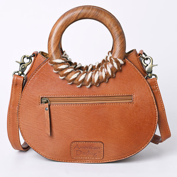 ADBG1227 American Darling Western Hand-Tooled Leather Clutch Bag -Floral Carved Genuine Leather Purse