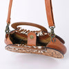 ADBG1227 American Darling Western Hand-Tooled Leather Clutch Bag -Floral Carved Genuine Leather Purse