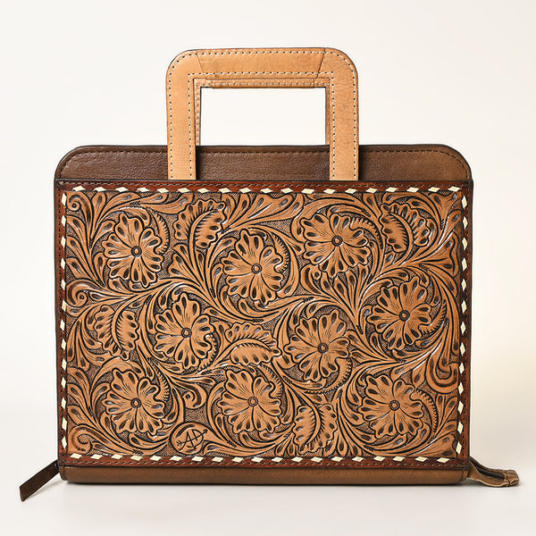 ADBG1194 American Darling Western Hand Tooled Leather Briefcase Bag Genuine Leather