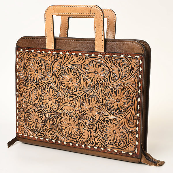 ADBG1194 American Darling Western Hand Tooled Leather Briefcase Bag Genuine Leather