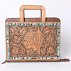 ADBG1194 American Darling Western Hand Tooled Leather Briefcase Bag Genuine Leather