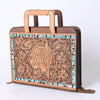 ADBG1194 American Darling Western Hand Tooled Leather Briefcase Bag Genuine Leather