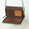 ADBG1228 American Darling Western Hand-Tooled Leather Clutch Bag with Floral Carving
