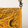 ADBG1228 American Darling Western Hand-Tooled Leather Clutch Bag with Floral Carving