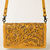 ADBG1228 American Darling Western Hand-Tooled Leather Clutch Bag with Floral Carving