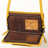 ADBG1228 American Darling Western Hand-Tooled Leather Clutch Bag with Floral Carving