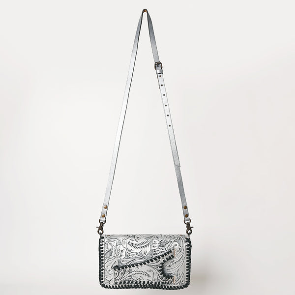 ADBG1228 American Darling Western Hand-Tooled Leather Clutch Bag with Floral Carving