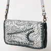 ADBG1228 American Darling Western Hand-Tooled Leather Clutch Bag with Floral Carving