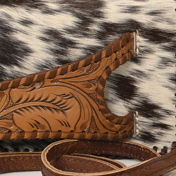 ADBG1228 American Darling Western Leather Cowhide Clutch Bag - Genuine Hair-On Cowhide Crossbody