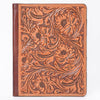 ADBG1232 American Darling Western Hand-Tooled Leather Portfolio Bag - Floral Carved Genuine Leather Case