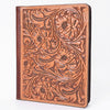 ADBG1232 American Darling Western Hand-Tooled Leather Portfolio Bag - Floral Carved Genuine Leather Case