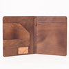 ADBG1232 American Darling Western Hand-Tooled Leather Portfolio Bag - Floral Carved Genuine Leather Case