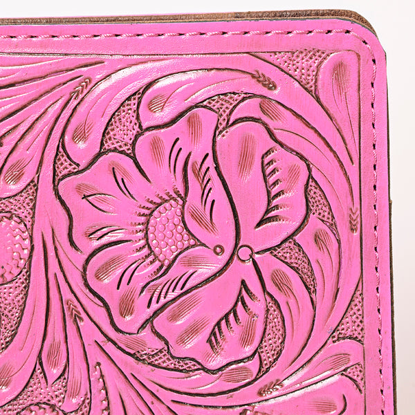 ADBG1232 American Darling Western Hand-Tooled Leather Portfolio Bag in Pink