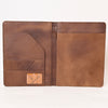 ADBG1232 American Darling Western Hand-Tooled Leather Portfolio Bag - Floral Carved Genuine Leather Case