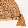 ADBG1233 American Darling Hand-Tooled Western Leather Taco Bag - Genuine Floral Carved Designer Wristlet