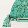 ADBG1233 American Darling Hand-Tooled Western Leather Taco Bag - Genuine Floral Carved Designer Wristlet