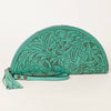 ADBG1233 American Darling Hand-Tooled Western Leather Taco Bag - Genuine Floral Carved Designer Wristlet
