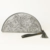 ADBG1233 American Darling Hand-Tooled Western Leather Taco Bag - Genuine Floral Carved Designer Wristlet