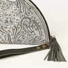 ADBG1233 American Darling Hand-Tooled Western Leather Taco Bag - Genuine Floral Carved Designer Wristlet