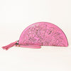 ADBG1233 American Darling Hand-Tooled Western Leather Taco Bag - Genuine Floral Carved Designer Wristlet