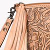 ADBG1234 American Darling Hand-Tooled Western Leather Wristlet Bag - Genuine Floral Carved Women Clutch
