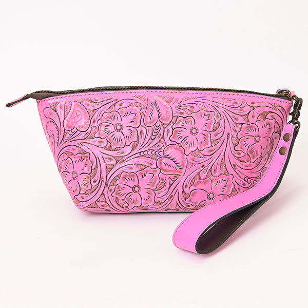 ADBG1234 American Darling Hand-Tooled Western Leather Wristlet Bag - Genuine Floral Carved Women Clutch
