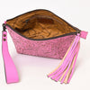 ADBG1234 American Darling Hand-Tooled Western Leather Wristlet Bag - Genuine Floral Carved Women Clutch