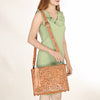 ADBG1235 American Darling Hand-Tooled Western Leather Crossbody Bag - Genuine Floral Carved Artisan Purse