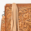 ADBG1235 American Darling Hand-Tooled Western Leather Crossbody Bag - Genuine Floral Carved Artisan Purse