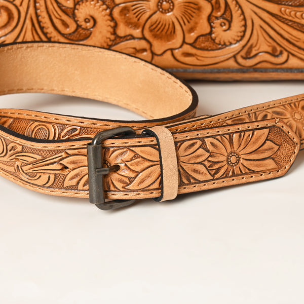 ADBG1235 American Darling Hand-Tooled Western Leather Crossbody Bag - Genuine Floral Carved Artisan Purse