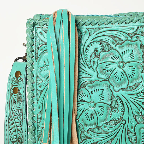 ADBG1235 American Darling Hand-Tooled Western Leather Crossbody Bag - Genuine Floral Carved Artisan Purse