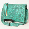ADBG1235 American Darling Hand-Tooled Western Leather Crossbody Bag - Genuine Floral Carved Artisan Purse
