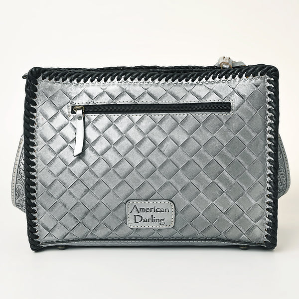 ADBG1235 American Darling Hand-Tooled Western Leather Crossbody Bag - Genuine Floral Carved Artisan Purse