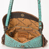 ADBG1241 American Darling Western Crossbody Handbag with Fringe - Crocodile Embossed Genuine Leather Purse