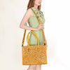ADBG1131 American Darling Hand Tooled Leather Tote Bag -Western Floral Carved Purse