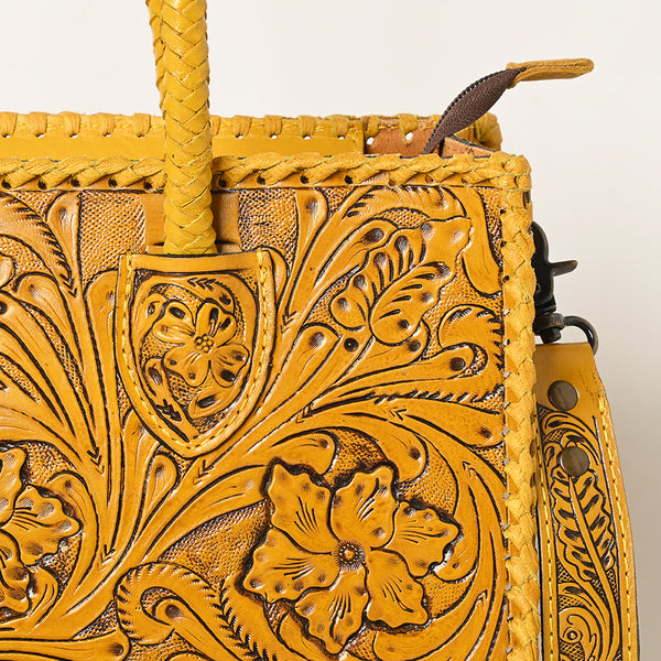 ADBG1131 American Darling Hand Tooled Leather Tote Bag -Western Floral Carved Purse