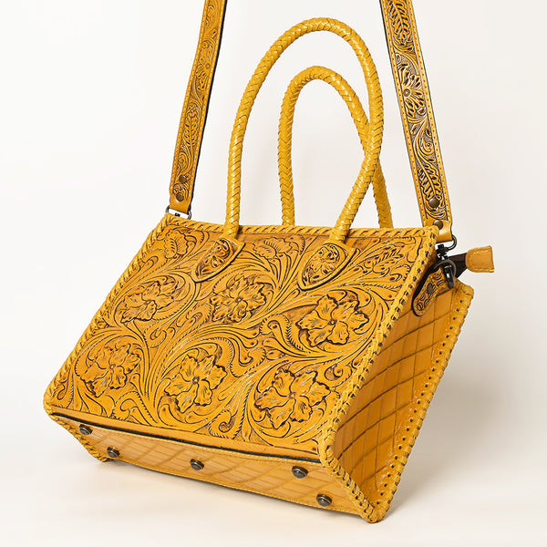 ADBG1131 American Darling Hand Tooled Leather Tote Bag -Western Floral Carved Purse