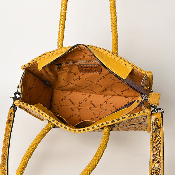 ADBG1131 American Darling Hand Tooled Leather Tote Bag -Western Floral Carved Purse