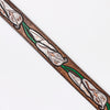 LC-ADBLF166 Handtooled Leather Belt - White Calla Lily Vine Design on Chocolate Brown