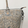 ADBG1246 American Darling Western Hand-Tooled Leather Tote Bag Genuine Floral Carved Tote