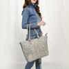 ADBG1246 American Darling Western Hand-Tooled Leather Tote Bag Genuine Floral Carved Tote