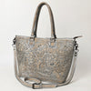 ADBG1246 American Darling Western Hand-Tooled Leather Tote Bag Genuine Floral Carved Tote