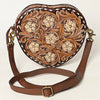 ADBGA425 Heart-Shaped Hand Tooled Leather Canteen Bag Genuine Western Floral by American Darling