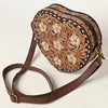 ADBGA425 Heart-Shaped Hand Tooled Leather Canteen Bag Genuine Western Floral by American Darling