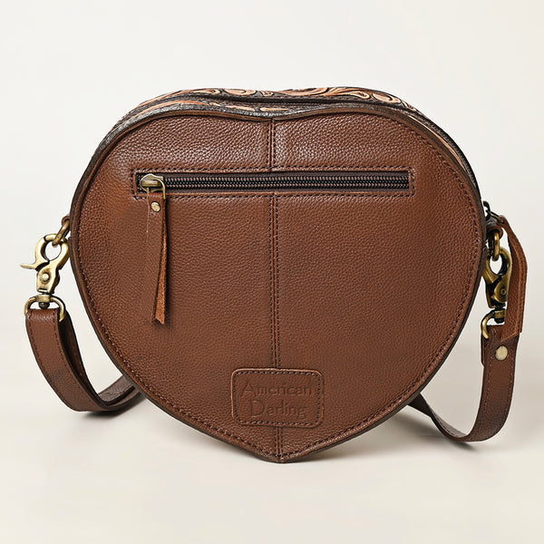 ADBGA425 Heart-Shaped Hand Tooled Leather Canteen Bag Genuine Western Floral by American Darling