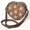 ADBGA425 Heart-Shaped Hand Tooled Leather Canteen Bag Genuine Western Floral by American Darling